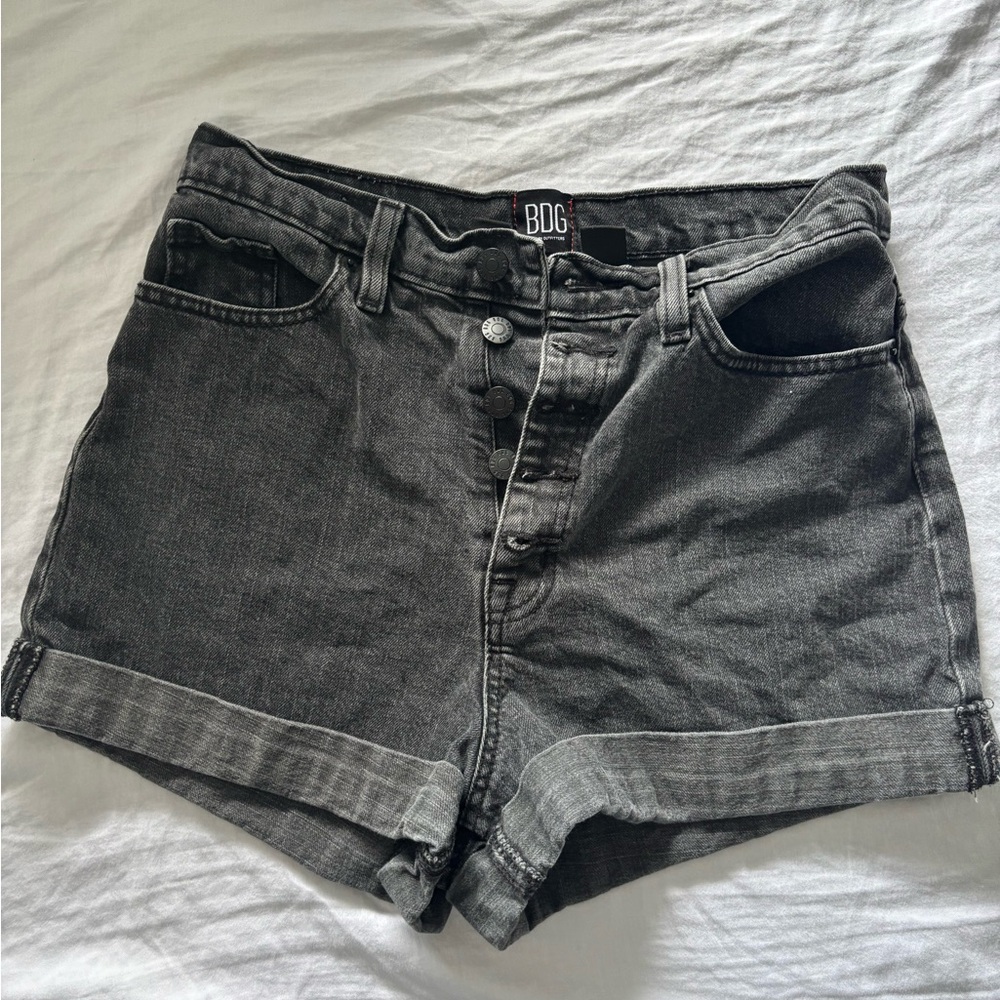Women's High Rise Black Jean Shorts